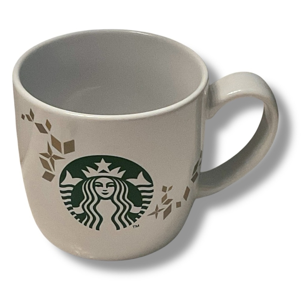 Starbucks Mug 2013 Classic Logo White Green Gold Collectible Coffee‎ Tea Cup